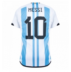 Argentina Lionel Messi #10 Hemmatröja VM 2022 Kortärmad