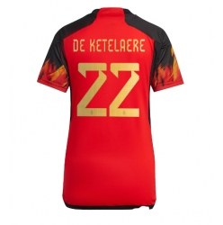 Belgien Charles De Ketelaere #22 Hemmatröja VM 2022 Dam Kortärmad