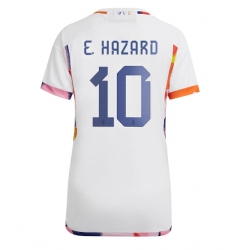 Belgien Eden Hazard #10 Bortatröja VM 2022 Dam Kortärmad