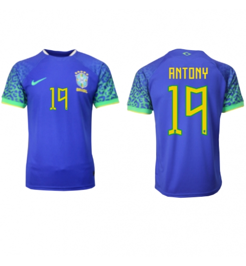 Brasilien Antony #19 Bortatröja VM 2022 Kortärmad
