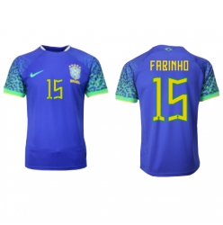 Brasilien Fabinho #15 Bortatröja VM 2022 Kortärmad