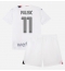 Fotbollsset Barn AC Milan Christian Pulisic #11 Bortatröja 2023-24 Mini-Kit Kortärmad (+ korta byxor)