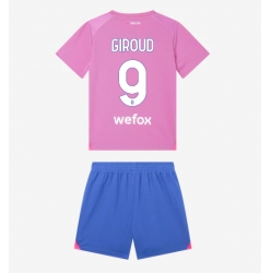 Fotbollsset Barn AC Milan Olivier Giroud #9 Tredje Tröja 2023-24 Mini-Kit Kortärmad (+ korta byxor)