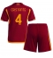 Fotbollsset Barn AS Roma Bryan Cristante #4 Hemmatröja 2023-24 Mini-Kit Kortärmad (+ korta byxor)