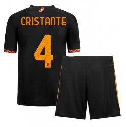 Fotbollsset Barn AS Roma Bryan Cristante #4 Tredje Tröja 2023-24 Mini-Kit Kortärmad (+ korta byxor)