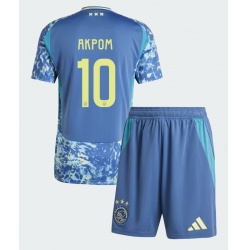 Fotbollsset Barn Ajax Chuba Akpom #10 Bortatröja 2024-25 Mini-Kit Kortärmad (+ korta byxor)