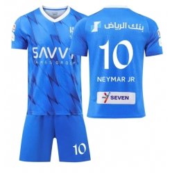 Fotbollsset Barn Al-Hilal Neymar Jr #10 Hemmatröja 2023-24 Mini-Kit Kortärmad (+ korta byxor)