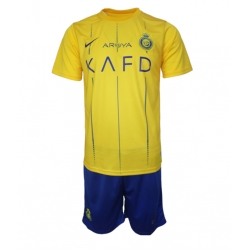 Fotbollsset Barn Al-Nassr Hemmatröja 2023-24 Mini-Kit Kortärmad (+ korta byxor)