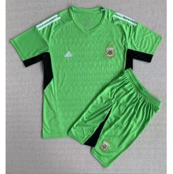 Fotbollsset Barn Argentina Målvakt Hemmatröja VM 2022 Mini-Kit Kortärmad (+ korta byxor)