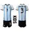 Fotbollsset Barn Argentina Nicolas Tagliafico #3 Hemmatröja VM 2022 Mini-Kit Kortärmad (+ korta byxor)