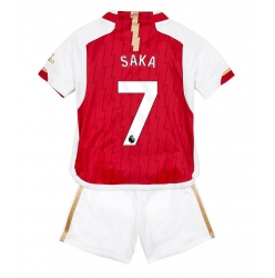 Fotbollsset Barn Arsenal Bukayo Saka #7 Hemmatröja 2023-24 Mini-Kit Kortärmad (+ korta byxor)