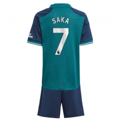 Fotbollsset Barn Arsenal Bukayo Saka #7 Tredje Tröja 2023-24 Mini-Kit Kortärmad (+ korta byxor)