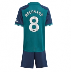 Fotbollsset Barn Arsenal Martin Odegaard #8 Tredje Tröja 2023-24 Mini-Kit Kortärmad (+ korta byxor)
