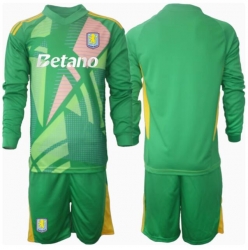 Fotbollsset Barn Aston Villa Målvakt Hemmatröja 2024-25 Mini-Kit Långärmad (+ korta byxor)