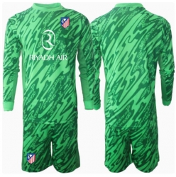 Fotbollsset Barn Atletico Madrid Målvakt Bortatröja 2024-25 Mini-Kit Långärmad (+ korta byxor)