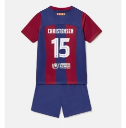 Fotbollsset Barn Barcelona Andreas Christensen #15 Hemmatröja 2023-24 Mini-Kit Kortärmad (+ korta byxor)