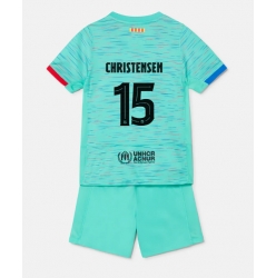 Fotbollsset Barn Barcelona Andreas Christensen #15 Tredje Tröja 2023-24 Mini-Kit Kortärmad (+ korta byxor)