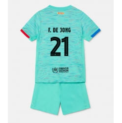 Fotbollsset Barn Barcelona Frenkie de Jong #21 Tredje Tröja 2023-24 Mini-Kit Kortärmad (+ korta byxor)