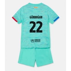 Fotbollsset Barn Barcelona Ilkay Gundogan #22 Tredje Tröja 2023-24 Mini-Kit Kortärmad (+ korta byxor)