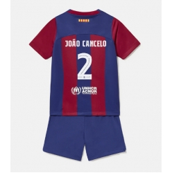 Fotbollsset Barn Barcelona Joao Cancelo #2 Hemmatröja 2023-24 Mini-Kit Kortärmad (+ korta byxor)