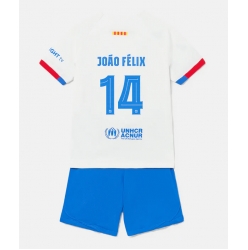 Fotbollsset Barn Barcelona Joao Felix #14 Bortatröja 2023-24 Mini-Kit Kortärmad (+ korta byxor)