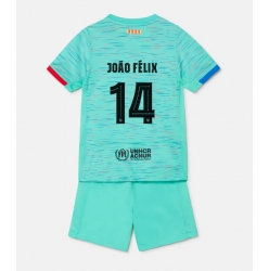 Fotbollsset Barn Barcelona Joao Felix #14 Tredje Tröja 2023-24 Mini-Kit Kortärmad (+ korta byxor)