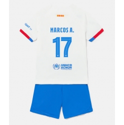 Fotbollsset Barn Barcelona Marcos Alonso #17 Bortatröja 2023-24 Mini-Kit Kortärmad (+ korta byxor)