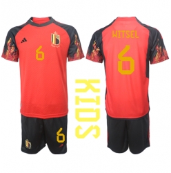 Fotbollsset Barn Belgien Axel Witsel #6 Hemmatröja VM 2022 Mini-Kit Kortärmad (+ korta byxor)
