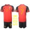 Fotbollsset Barn Belgien Kevin De Bruyne #7 Hemmatröja VM 2022 Mini-Kit Kortärmad (+ korta byxor)