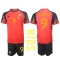 Fotbollsset Barn Belgien Romelu Lukaku #9 Hemmatröja VM 2022 Mini-Kit Kortärmad (+ korta byxor)