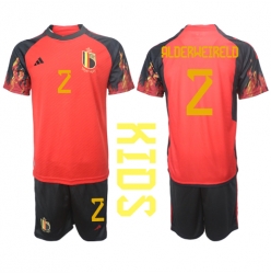 Fotbollsset Barn Belgien Toby Alderweireld #2 Hemmatröja VM 2022 Mini-Kit Kortärmad (+ korta byxor)