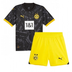 Fotbollsset Barn Borussia Dortmund Bortatröja 2023-24 Mini-Kit Kortärmad (+ korta byxor)