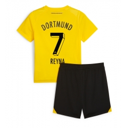 Fotbollsset Barn Borussia Dortmund Giovanni Reyna #7 Hemmatröja 2023-24 Mini-Kit Kortärmad (+ korta byxor)