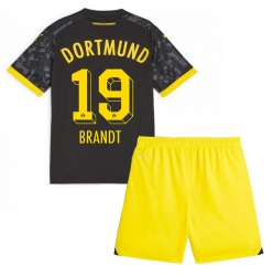Fotbollsset Barn Borussia Dortmund Julian Brandt #19 Bortatröja 2023-24 Mini-Kit Kortärmad (+ korta byxor)