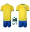 Fotbollsset Barn Brasilien Hemmatröja VM 2022 Mini-Kit Kortärmad (+ korta byxor)