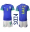 Fotbollsset Barn Brasilien Thiago Silva #3 Bortatröja VM 2022 Mini-Kit Kortärmad (+ korta byxor)