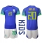 Fotbollsset Barn Brasilien Vinicius Junior #20 Bortatröja VM 2022 Mini-Kit Kortärmad (+ korta byxor)