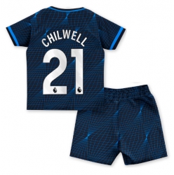 Fotbollsset Barn Chelsea Ben Chilwell #21 Bortatröja 2023-24 Mini-Kit Kortärmad (+ korta byxor)