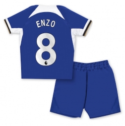 Fotbollsset Barn Chelsea Enzo Fernandez #8 Hemmatröja 2023-24 Mini-Kit Kortärmad (+ korta byxor)