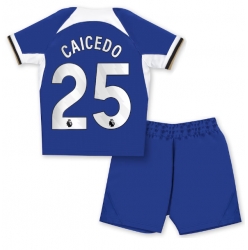 Fotbollsset Barn Chelsea Moises Caicedo #25 Hemmatröja 2023-24 Mini-Kit Kortärmad (+ korta byxor)