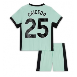 Fotbollsset Barn Chelsea Moises Caicedo #25 Tredje Tröja 2023-24 Mini-Kit Kortärmad (+ korta byxor)