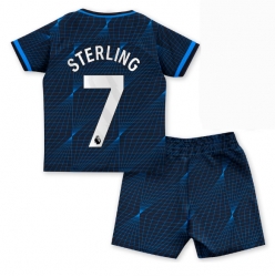 Fotbollsset Barn Chelsea Raheem Sterling #7 Bortatröja 2023-24 Mini-Kit Kortärmad (+ korta byxor)