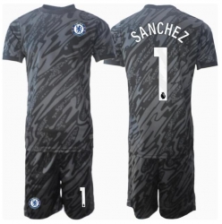 Fotbollsset Barn Chelsea Robert Sanchez #1 Målvakt Bortatröja 2024-25 Mini-Kit Kortärmad (+ korta byxor)