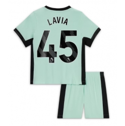 Fotbollsset Barn Chelsea Romeo Lavia #45 Tredje Tröja 2023-24 Mini-Kit Kortärmad (+ korta byxor)