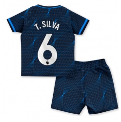 Fotbollsset Barn Chelsea Thiago Silva #6 Bortatröja 2023-24 Mini-Kit Kortärmad (+ korta byxor)