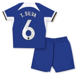 Fotbollsset Barn Chelsea Thiago Silva #6 Hemmatröja 2023-24 Mini-Kit Kortärmad (+ korta byxor)