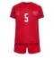Fotbollsset Barn Danmark Joakim Maehle #5 Hemmatröja VM 2022 Mini-Kit Kortärmad (+ korta byxor)
