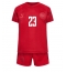 Fotbollsset Barn Danmark Pierre-Emile Hojbjerg #23 Hemmatröja VM 2022 Mini-Kit Kortärmad (+ korta byxor)