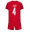 Fotbollsset Barn Danmark Simon Kjaer #4 Hemmatröja VM 2022 Mini-Kit Kortärmad (+ korta byxor)