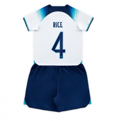 Fotbollsset Barn England Declan Rice #4 Hemmatröja VM 2022 Mini-Kit Kortärmad (+ korta byxor)